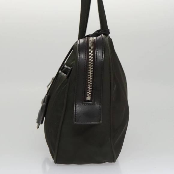 PRADA Hand Bag Nylon Khaki Silver Auth 103571 - Picture 3 of 16